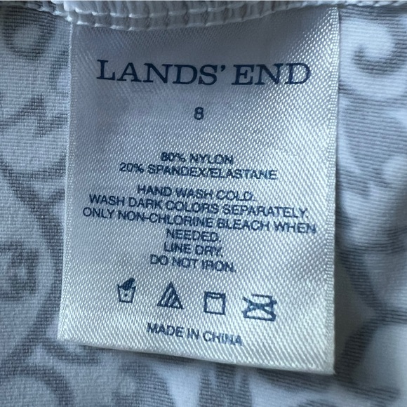 Lands' End Women's Black White Swimsuit Tankini Top Size 8 - Picture 8 of 9